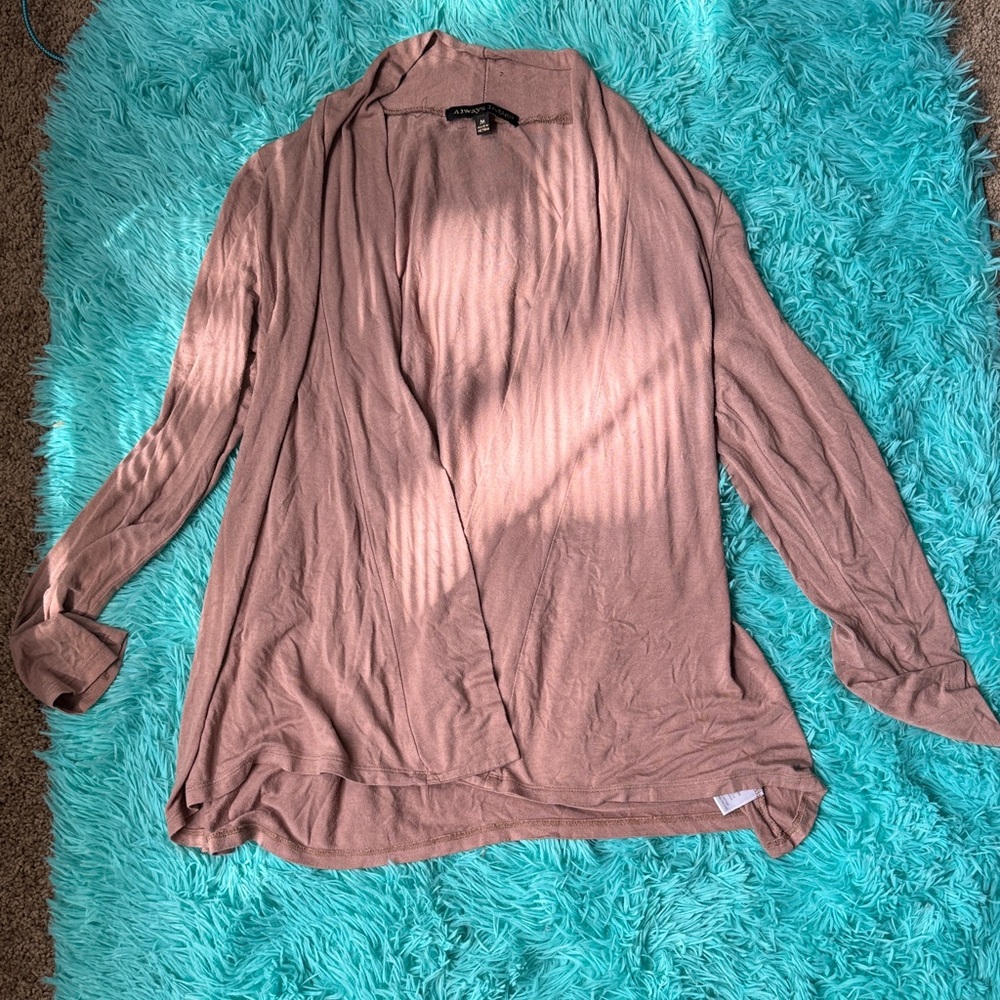 Pink Open Front Cardigan